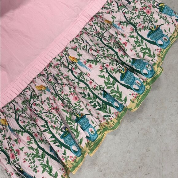 Pink Strapless Dress with Floral Hem - OLIVA JAMES - Brand NWOT Size Small Maxi - Picture 4 of 6